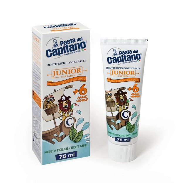 PDC 354 PASTA DEL CAPITANO JUNIOR SOFT MINT TOOTHPASTE 75ML min scaled